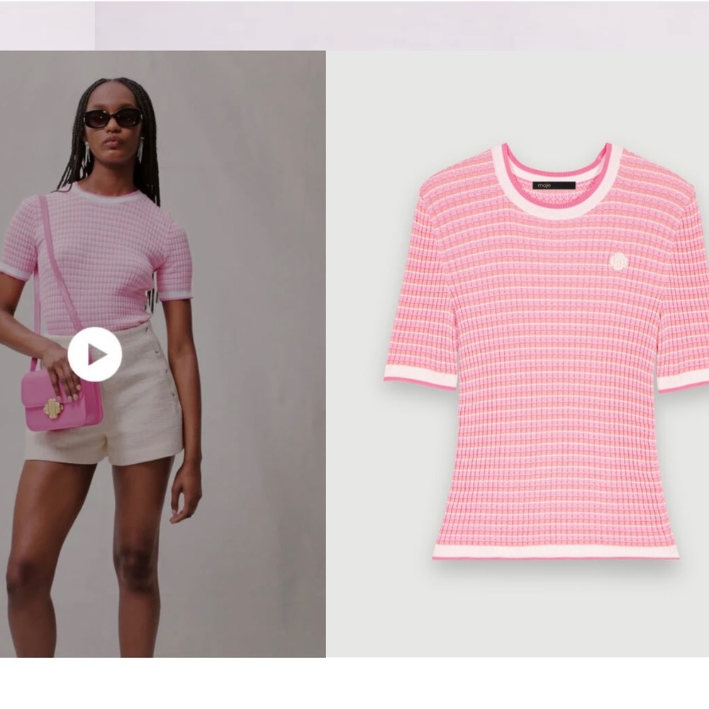 $265 New! Maje striped knit TSHIRT size 2 Medium